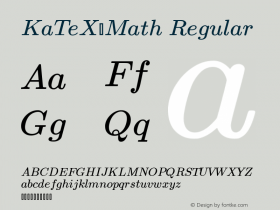 KaTeX_Math-Regular Version 0.0.3 Font Sample