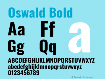 Oswald Bold Version 4.101 Font Sample