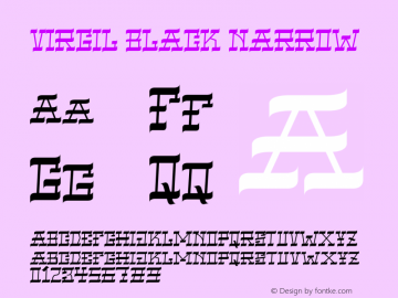 VIRGIL BLACK NARROW Version 1.002;Fontself Maker 3.1.1图片样张