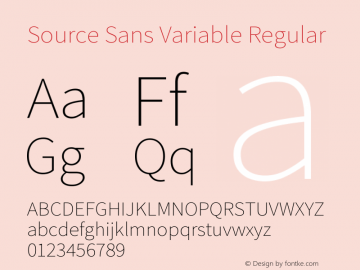Source Sans Variable Regular  Font Sample