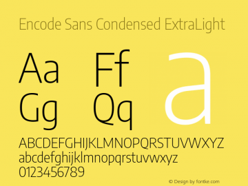 Encode Sans Cond XLght Version 3.000; ttfautohint (v1.8.2) -l 8 -r 50 -G 200 -x 14 -D latn -f none -a nnn -X 