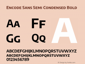 Encode Sans Semi Cond Bold Version 3.000; ttfautohint (v1.8.2) -l 8 -r 50 -G 200 -x 14 -D latn -f none -a nnn -X 