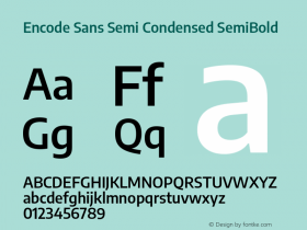 Encode Sans Semi Cond SemiBold Version 3.000; ttfautohint (v1.8.2) -l 8 -r 50 -G 200 -x 14 -D latn -f none -a nnn -X 