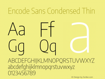 Encode Sans Condensed Thin Version 3.000图片样张