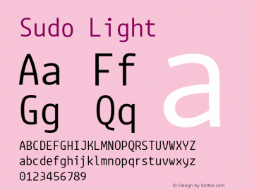 Sudo Light Version 0.039 Font Sample