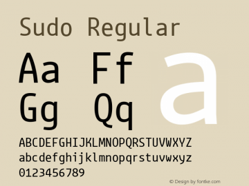 Sudo Regular Version 0.039 Font Sample