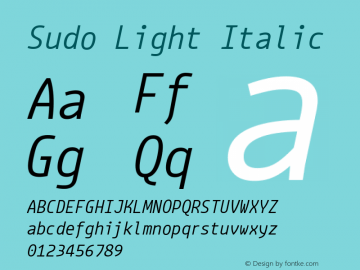 Sudo Light Italic Version 0.039图片样张