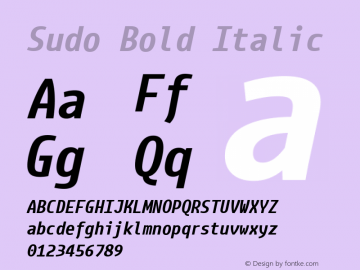 Sudo Bold Italic Version 0.039图片样张