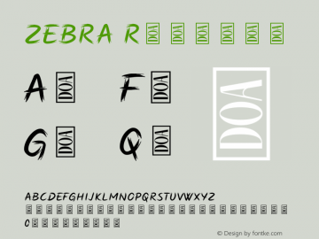 ZEBRA Version 1.00;June 27, 2019;FontCreator 11.5.0.2422 64-bit Font Sample