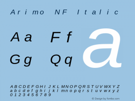 Arimo Italic Nerd Font Complete Mono Windows Compatible Version 1.23 Font Sample