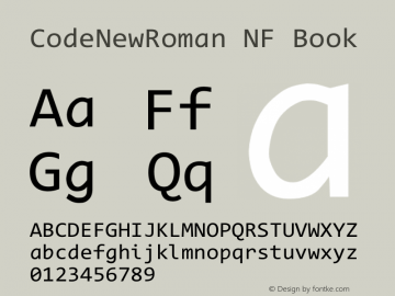 Code New Roman Nerd Font Complete Mono Windows Compatible Version 2.00 November 29, 2014图片样张