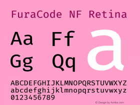 Fura Code Retina Nerd Font Complete Windows Compatible Version 1.206 Font Sample