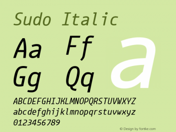 Sudo Italic Version 0.039图片样张