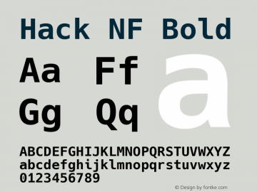 Hack Bold Nerd Font Complete Windows Compatible Version 3.003;[3114f1256]-release; ttfautohint (v1.7) -l 6 -r 50 -G 200 -x 10 -H 260 -D latn -f latn -m 