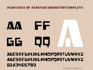 Heavy Data Nerd Font Complete Windows Compatible created March 2008图片样张