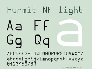 Hurmit Light Nerd Font Complete Windows Compatible Version 1.21;Nerd Fonts 2.0.图片样张