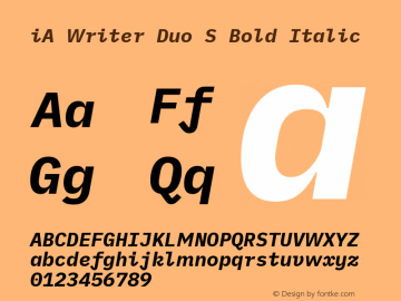 iA Writer Duo S Bold Italic Version 2.000图片样张