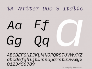 iA Writer Duo S Italic Version 2.000图片样张