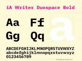 iA Writer Duospace Bold Version 1.005 Font Sample