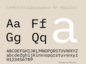 iM Writing Duospace Regular Nerd Font Complete Windows Compatible Version 1.005图片样张