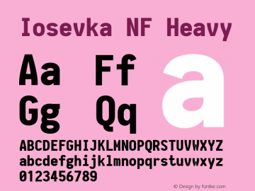 Iosevka Heavy Nerd Font Complete Windows Compatible 2.1.0; ttfautohint (v1.8.2) Font Sample