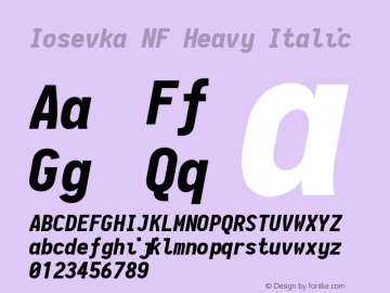 Iosevka Term Heavy Italic Nerd Font Complete Mono Windows Compatible 2.1.0; ttfautohint (v1.8.2)图片样张