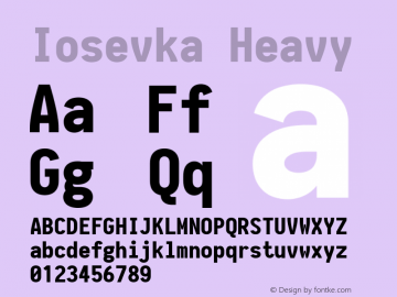 Iosevka Heavy 2.1.0; ttfautohint (v1.8.2) Font Sample