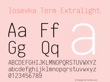 Iosevka Term Extralight 2.1.0; ttfautohint (v1.8.2)图片样张