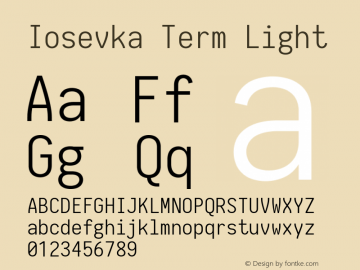 Iosevka Term Light 2.1.0; ttfautohint (v1.8.2)图片样张