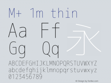 M+ 1m thin  Font Sample