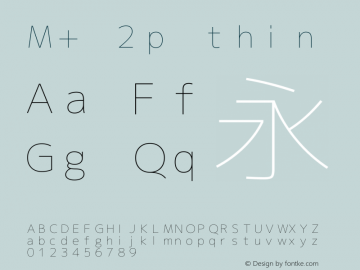 M+ 2p thin  Font Sample