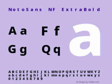 Noto Sans ExtraBold Nerd Font Complete Mono Windows Compatible Version 2.000;GOOG;noto-source:20170915:90ef993387c0; ttfautohint (v1.7)图片样张