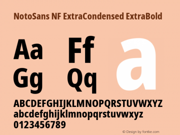 Noto Sans ExtraCondensed ExtraBold Nerd Font Complete Windows Compatible Version 2.000;GOOG;noto-source:20170915:90ef993387c0; ttfautohint (v1.7)图片样张