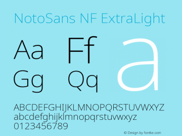 Noto Sans ExtraLight Nerd Font Complete Windows Compatible Version 2.000;GOOG;noto-source:20170915:90ef993387c0; ttfautohint (v1.7) Font Sample