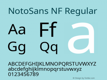 Noto Sans Regular Nerd Font Complete Windows Compatible Version 2.000;GOOG;noto-source:20170915:90ef993387c0; ttfautohint (v1.7) Font Sample