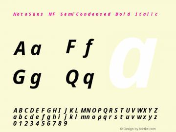 Noto Sans SemiCondensed Bold Italic Nerd Font Complete Mono Windows Compatible Version 2.000;GOOG;noto-source:20170915:90ef993387c0; ttfautohint (v1.7)图片样张