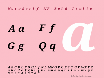 Noto Serif Bold Italic Nerd Font Complete Mono Windows Compatible Version 2.000;GOOG;noto-source:20170915:90ef993387c0; ttfautohint (v1.7) Font Sample