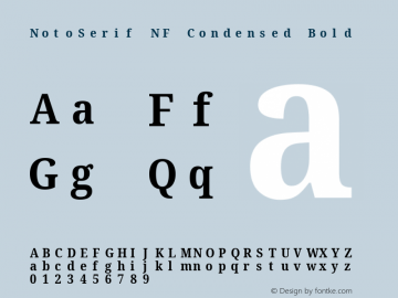 Noto Serif Condensed Bold Nerd Font Complete Mono Windows Compatible Version 2.000;GOOG;noto-source:20170915:90ef993387c0; ttfautohint (v1.7) Font Sample