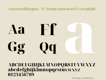 Noto Serif Display SemiCondensed ExtraBold Nerd Font Complete Windows Compatible Version 2.000;GOOG;noto-source:20170915:90ef993387c0; ttfautohint (v1.7) Font Sample