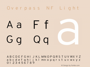 Overpass Light Nerd Font Complete Mono Windows Compatible Version 3.000;DELV;Overpass Font Sample