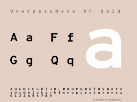 Overpass Mono Bold Nerd Font Complete Mono Windows Compatible Version 1.000;DELV;Overpass图片样张