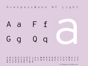 Overpass Mono Light Nerd Font Complete Mono Windows Compatible Version 1.000;DELV;Overpass图片样张