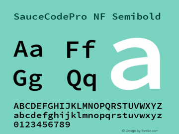 Sauce Code Pro Semibold Nerd Font Complete Windows Compatible Version 2.010;PS 1.000;hotconv 1.0.84;makeotf.lib2.5.63406 Font Sample