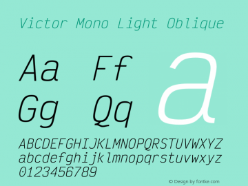 Victor Mono Light Oblique Version 1.121图片样张