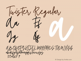 Twister Version 1.002; Font Sample