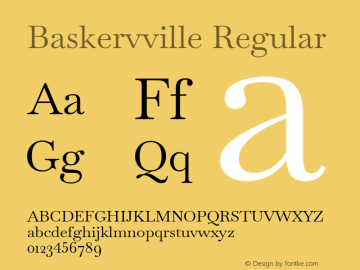 Baskervville Regular Version 1.000; ttfautohint (v1.8.3) Font Sample