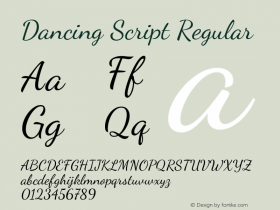 Dancing Script Regular Version 2.000图片样张