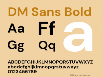 DM Sans Bold Version 1.200; ttfautohint (v1.8.3) Font Sample