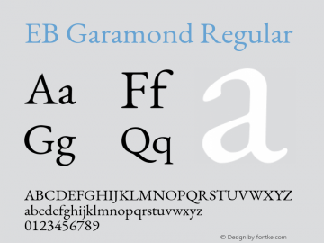 EB Garamond Regular Version 1.000; ttfautohint (v1.8.2) Font Sample