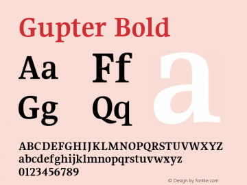 Gupter Bold Version 1.000 Font Sample